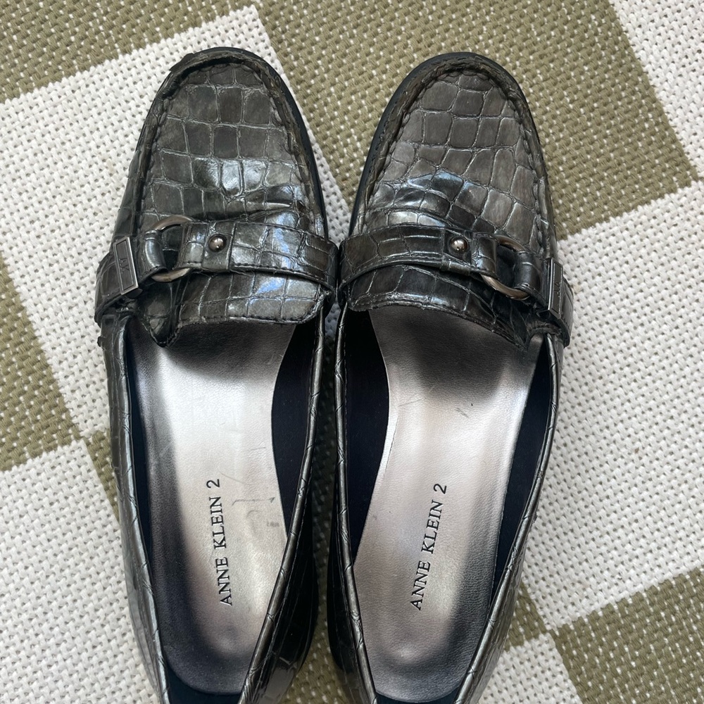 Vintage Anne Klein Crocodile Pattern Loafers 5.5